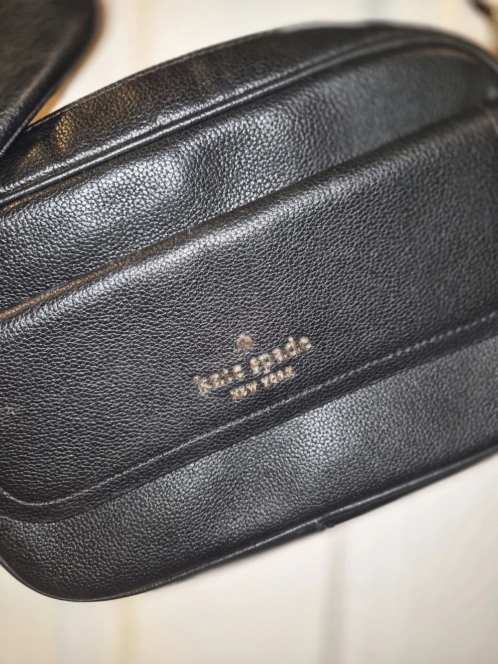 Kate Spade Black Leather Crossbody Bag with Strap Pouch